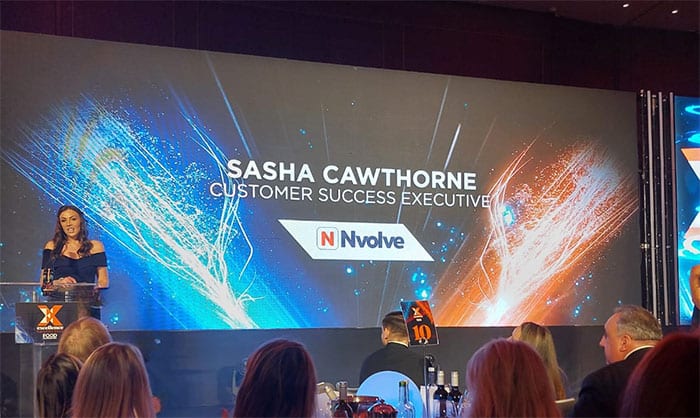 Sasha Cawthorn of Nvolve presenting the Training Award.